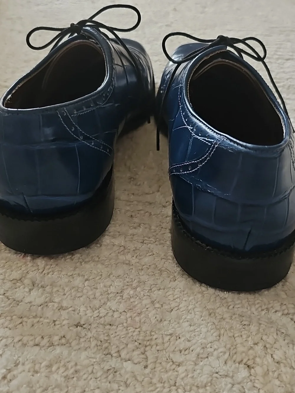 Stacy Adams Men's Blue Leather Dress Oxfords